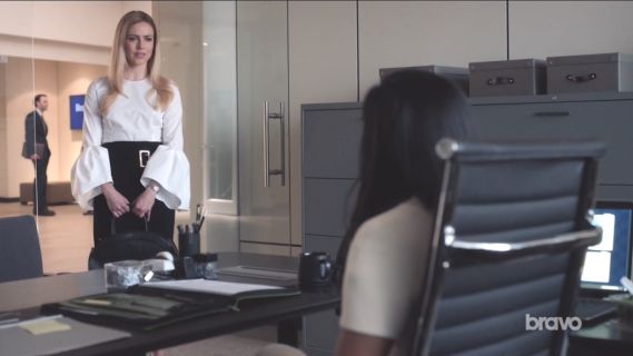 Katrina Bennett's Truffaut cotton-poplin top on Suits