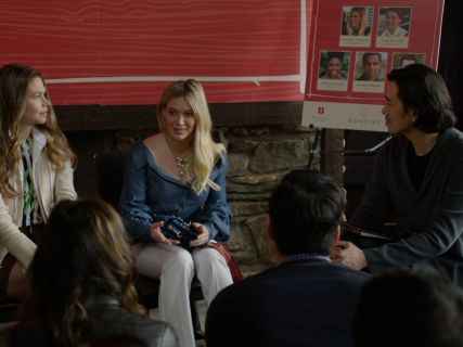 Kelsey Peters's Beatriz Off Shoulder Chambray Top on Younger