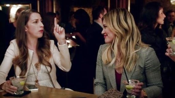 Kelsey Peters's Checked Double Breasted Blazer on Younger