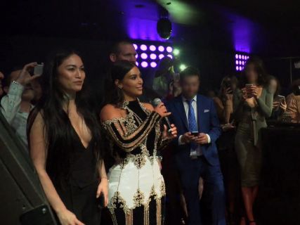 Kim Kardashian's Black and Gold Cutout Gown on Keeping Up With The Kardashians