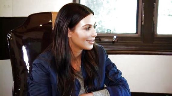 Kim Kardashian's Bomber Jacket in Navy on Keeping Up With The Kardashians