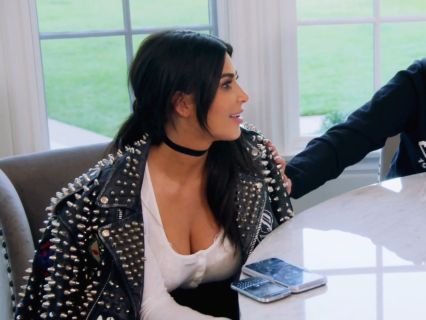 Kim Kardashian's Studded Leather Jacket on Keeping Up With The Kardashians