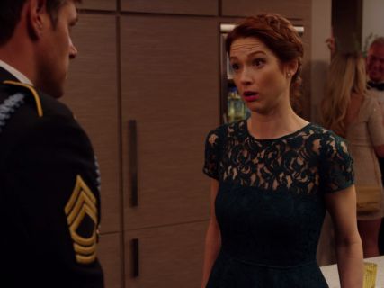 Kimmy Schmidt's Teal Lace Dress on Unbreakable Kimmy Schmidt