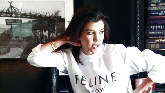 Kourtney Kardashian's Feline Cotton Sweatshirt on Keeping Up With The Kardashians