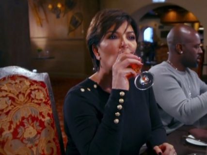 Kris Jenner's Black Button Detail Top on Keeping Up With The Kardashians