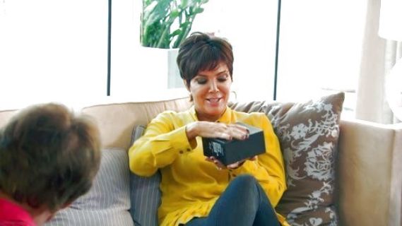 Kris Jenner's Yellow Apron Blouse on Kourtney and Kim Take Miami