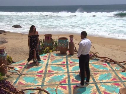 Lace Morris' Black Off-The-Shoulder Floral Maxi Dress on Bachelor in Paradise