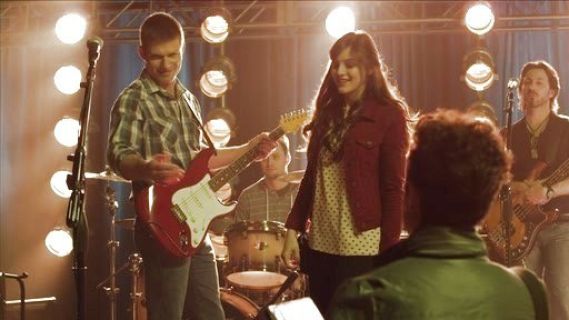 Layla Grant's Trina Heart Print Silk Bow Back Top on Nashville