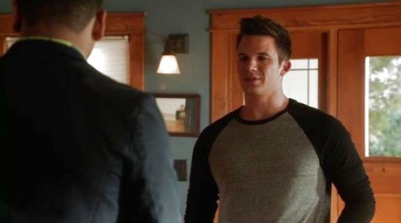 Liam Court's Mocktwist 3/4-Sleeve Baseball Tee on 90210