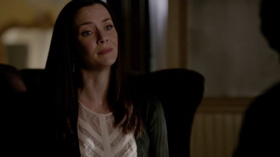 Lily Salvatore's Jay Illusion Lace Neck Top on The Vampire Diaries