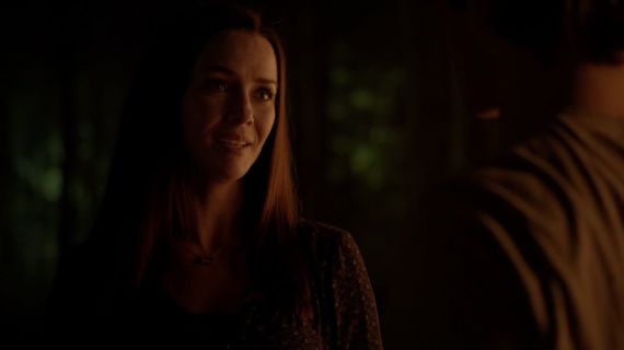 Lily Salvatore's Open Rectangle Necklace on The Vampire Diaries