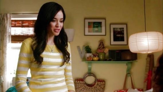 Lora Hernandez's Yellow & White Striped Top on Devious Maids