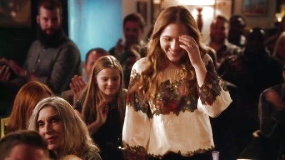 Maddie Conrad's Alta Floral-Print Peasant Top on Nashville