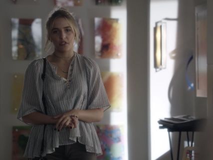 Maddie Conrad's Joy embroidered striped cotton top on Nashville