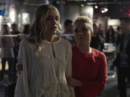 Maddie Conrad's Stockett Ruffle & Grommet Voile Top on Nashville