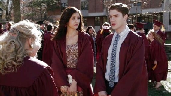 Maggie Landers's 3/4-Sleeve Knit Skater Dress on The Carrie Diaries