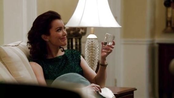 Mellie Grant's Cap-Sleeve Metallic Sheath Dress on Scandal