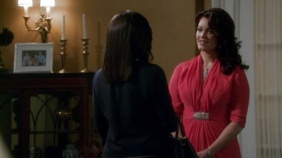 Mellie Grant's Crystal Beaded Silk Chiffon Gown on Scandal