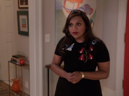 Mindy Lahiri's Black Floral Dress on The Mindy Project