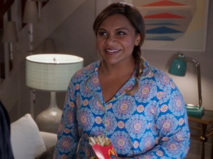 Mindy Lahiri's Blue Medallion Print Pajamas on The Mindy Project