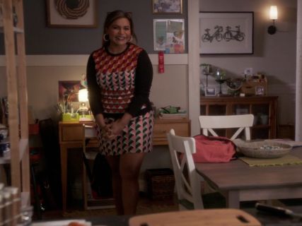 Mindy Lahiri's Geometric Print Sweater and Skirt on The Mindy Project
