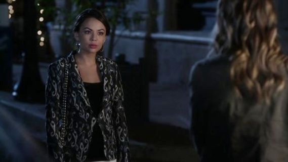 Mona Vanderwaal's Sliver Ikat Blazer on Pretty Little Liars