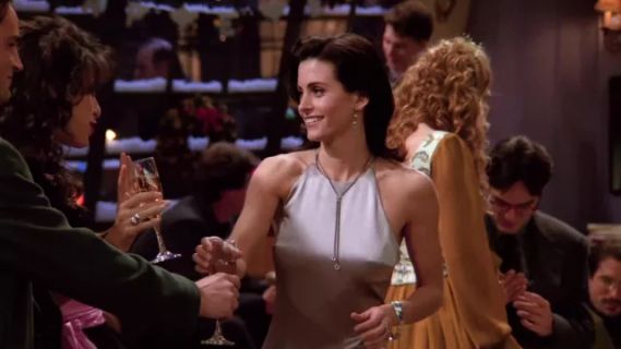 Monica's Dark Silver Satin Slip Dress - Friends