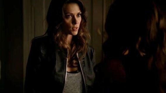 Nadia Petrova's Faux Leather Trim T-Back Tank on The Vampire Diaries