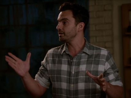 Nick Miller's Devon Trim Fit Plaid Herringbone Sport Shirt on New Girl