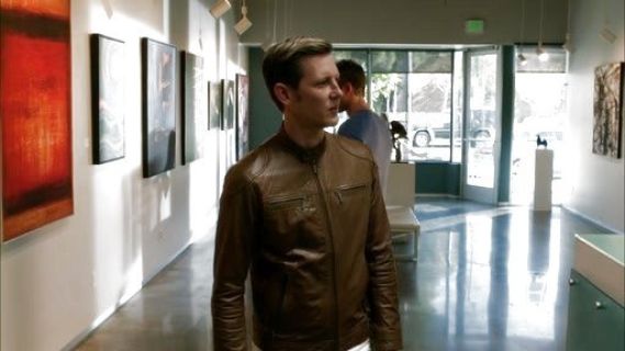 Nolan Ross's Men's Vintage Brown Italian Lambskin Moto Racer Leather Jacket on Revenge