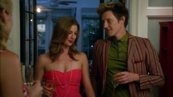 Nolan Ross's Striped Linen-Blend Blazer  on Revenge