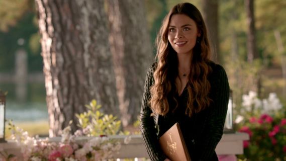 Nora Hildegard's Devanna Lace Romper on The Vampire Diaries