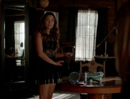 Nora Hildegard's Fit & Flare T-Strap Dress on The Vampire Diaries