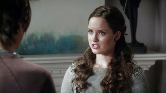 Olivia Matheson's Jeweled-Shoulder Sweater on Ravenswood