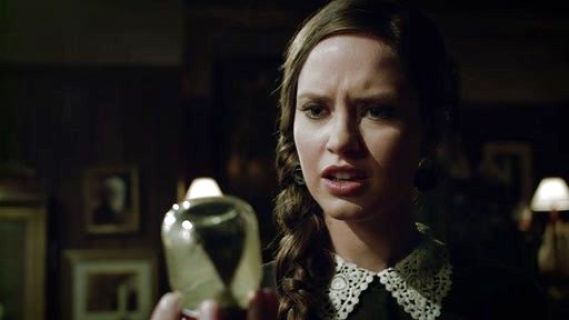 Olivia Matheson's Lace Skirt in Navy Black on Ravenswood