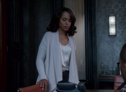 Olivia Pope's Cashmere Ribbed-Trim Waterfall Cardigan on Scandal
