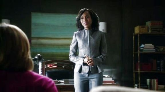 Olivia Pope's Gray Zipfront Tweed Jacket on Scandal