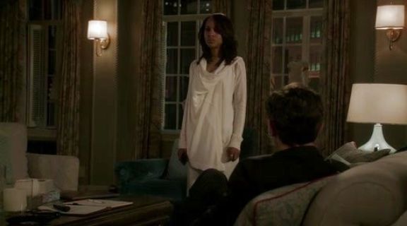Olivia Pope's Hooded Cashmere Cozy in Vellum on Scandal