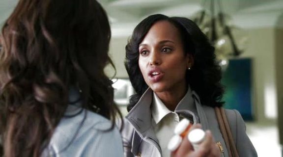 Olivia Pope's Mini Saffiano Lux Tote Bag, Gray on Scandal