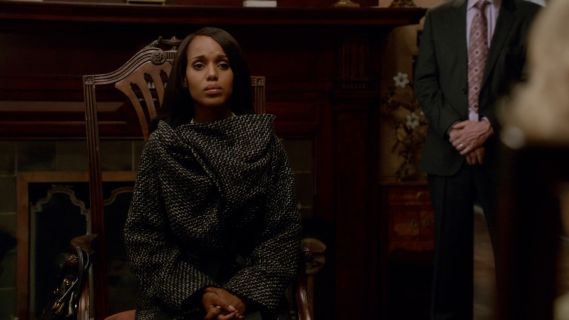 Olivia Pope's Talik oversized woven wrap coat on Scandal