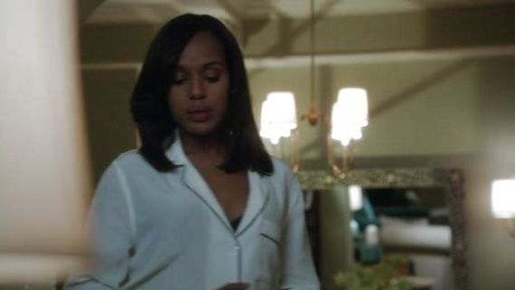 Olivia Pope's Vivian Silk Pajama Top in White/Black on Scandal