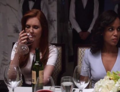 Olivia Pope's V-neck wool and silk-blend dress on Scandal