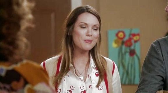 Olivia's Heart Print Tie-Neck Blouse/White on How To Live With Your Parents (For the Rest of Your Life)