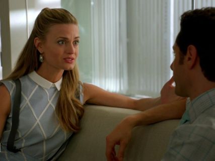 Paige Collins' Blue Argyle Suspender Top and Skirt on Royal Pains