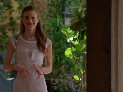 Paige Collins' White Lace Inset Dress on Royal Pains