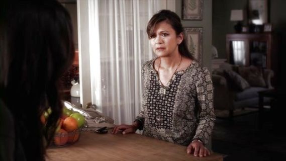 Pam Fields's Placed Scarf Top on Pretty Little Liars