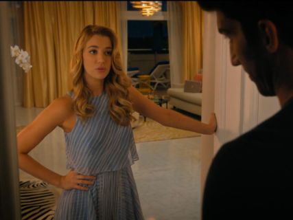 Petra Solano's Printed Crinkle Chiffon Dress on Jane the Virgin