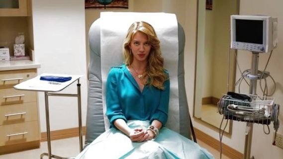 Petra Solano's Silk Trim Contrast Placket Henley on Jane the Virgin