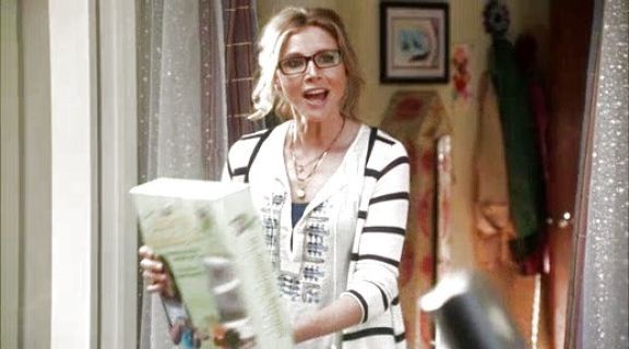 Polly's Harbor Stripe Cardigan on How To Live With Your Parents (For the Rest of Your Life)