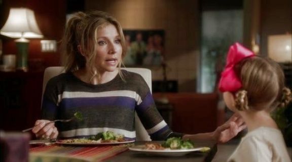 Polly's 'Rosalie' Stripe Sheer Sweater on How To Live With Your Parents (For the Rest of Your Life)